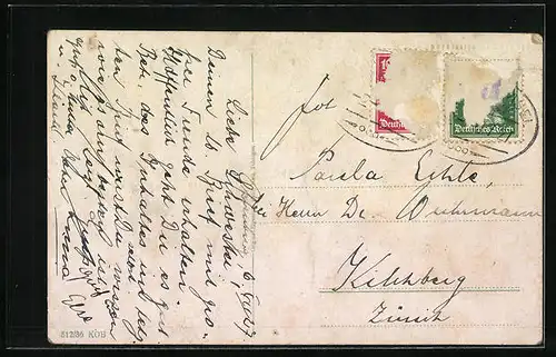 AK Offenburg, Teichpartie im Volksgarten