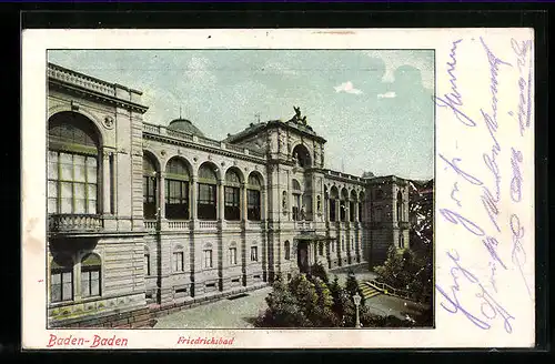 AK Baden-Baden, Blick auf das Friedrichsbad