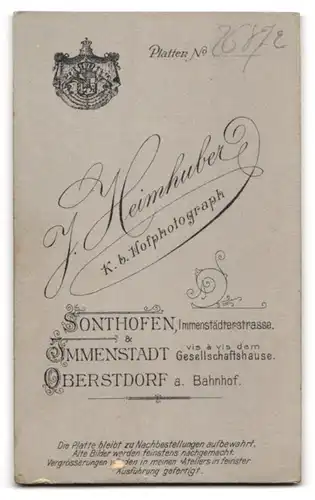 Fotografie J. Heimhuber, Sonthofen, Immenstädterstr., Junger Mann mit Scheitel