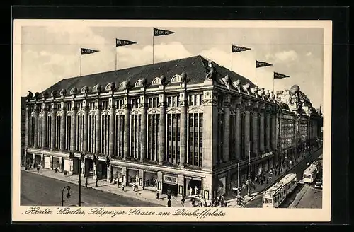 AK Berlin, Kaufhaus Hertie in der Leipziger Strasse am Dönhoffplatz