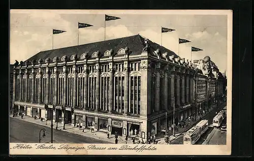 AK Berlin, Kaufhaus Hertie in der Leipziger Strasse am Dönhoffplatz