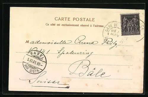 AK Nice, Avenue de la Gare, Strassenbahn