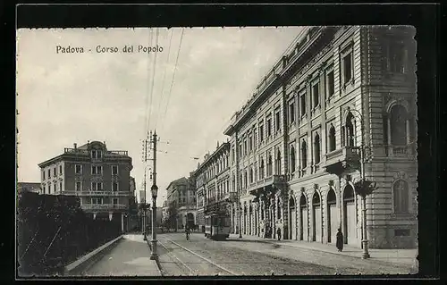 AK Padova, Corso del Popolo, Strassenbahn