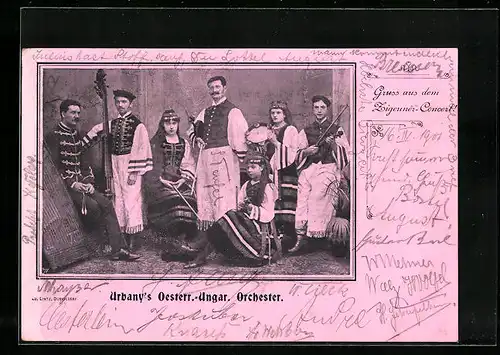 AK Die Trachtenkapelle Urbany`s Oesterr.-Ungar. Orchester