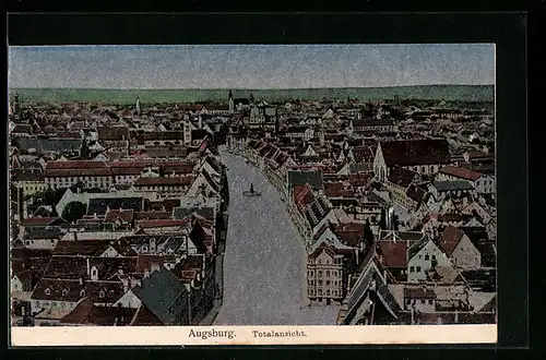 Luna-AK Augsburg, Teilansicht der Stadt