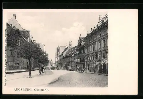 AK Augsburg, Obstmarkt, Strassenpartie