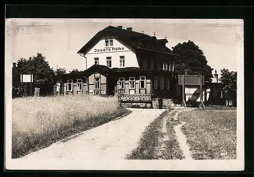 AK Oybin, Hotel Josefs-Höhe A. Jehring, von der Strasse gesehen