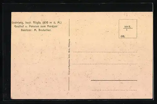 AK Hindelang / Bayr. Allgäu, Gasthof und Pension zum Nordpol, Teilansicht mit Rauhhorn, Kastenköpf und Schänzlespitz