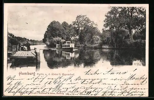 AK Hamburg, Partie a. d. Alster b. Eppendorf