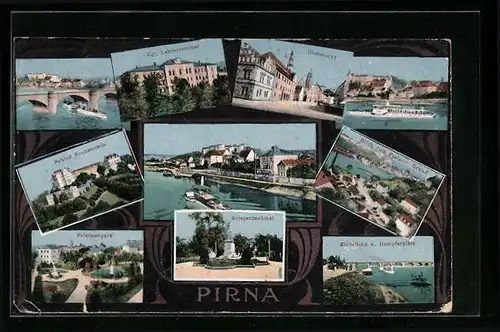 AK Pirna, Collage aus Ansichtskarten