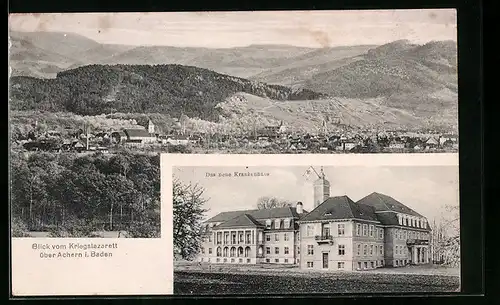 AK Achern i. Baden, Ortsansicht und das neue Krankenhaus