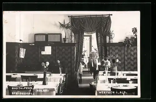 AK Wertach i. Alg., Gasth. u. Pens. Adler, Speisesaal
