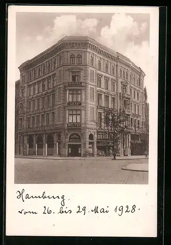 AK Hamburg-St. Georg, Hotel Graf Moltke, Steintorplatz