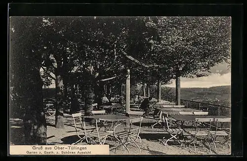 AK Ober-Tüllingen, Garten v. Gasthaus z. schönen Aussicht