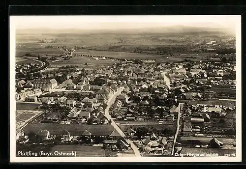 AK Plattling /Bayr. Ostmark, Ortsansicht aus der Vogelschau