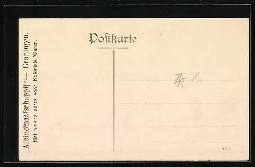 AK Lörrach, Strassenpartie mit Abzweig und Katholischer Kirche