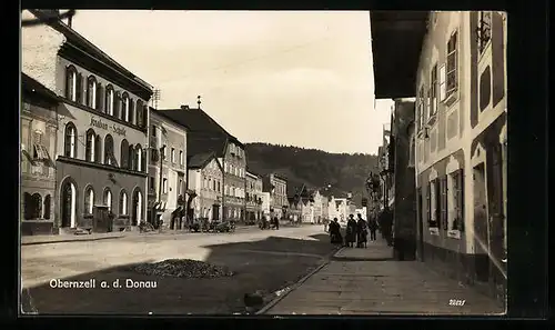 AK Obernzell, Strassenpartie an der Knaben-Schule