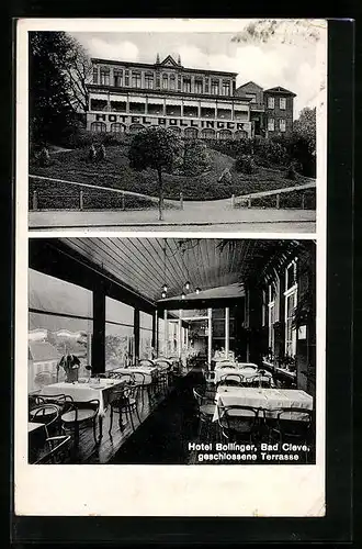 AK Bad Cleve, Hotel Bollinger, Bes. J. Hohl, geschlossene Terrasse