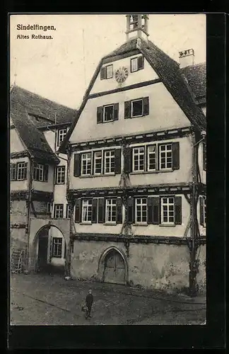 AK Sindelfingen, Altes Rathaus mit Strasse