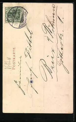 Passepartout-AK Köln-Neustadt, Hohenstaufenring mit Springbrunnen aus der Vogelschau, Blumen