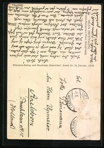 AK Velen, Hotel-Restaurant Franz Rassenberg