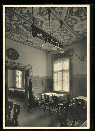 AK Augsburg, Gaststätte Gartenstadt Spickel, Jäger-u. Schützenzimmer