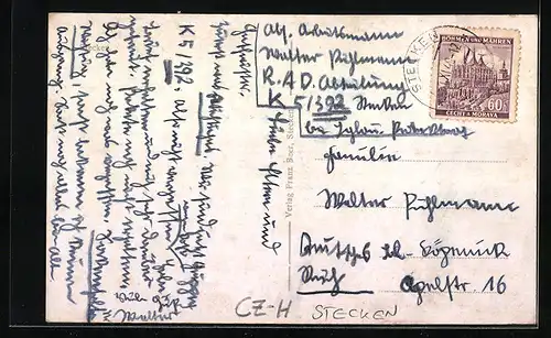 AK Stecken, Strassenpartie mit Pferdekarren