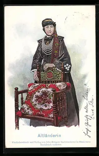 Künstler-AK Altländerin in Tracht