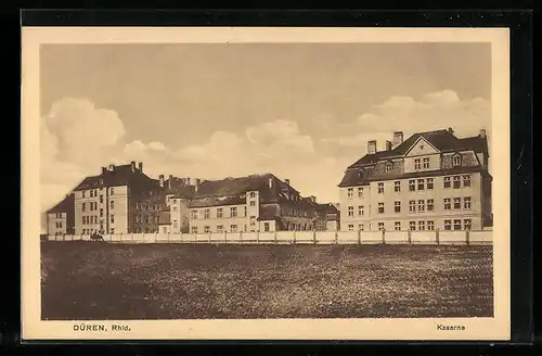 AK Düren /Rhld., Kaserne, von einem Feld gesehen