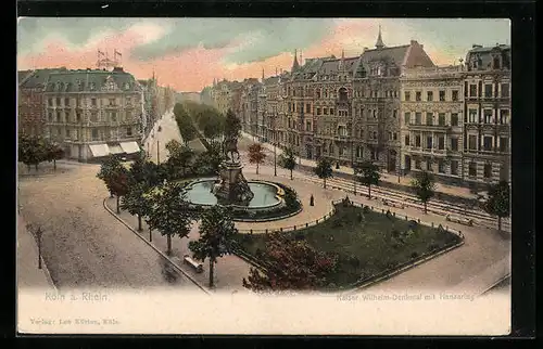 AK Köln-Neustadt, Kaiser-Wilhelm-Denkmal mit Hansaring