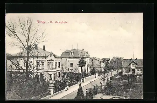 AK Bünde, Blick in die Gartenstrasse