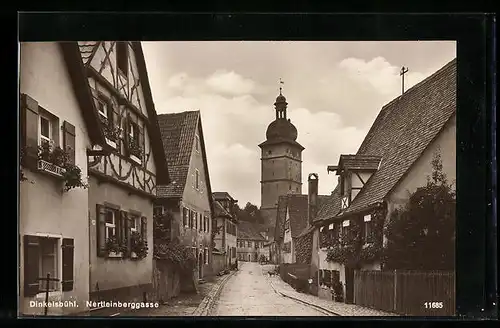 AK Dinkelsbühl, Nertleinberggasse mit Kirche