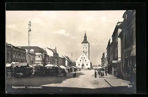 AK Deggendorf, Marktstände auf dem Luitpoldplatz