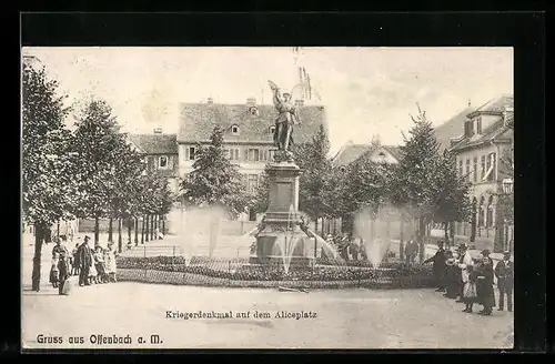 AK Offenbach a. M., Kriegerdenkmal auf dem Aliceplatz
