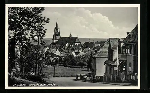 AK St. Wendel, Blick von der Werschweiler Strasse aus