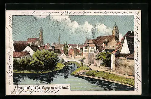 AK Donauwörth, Partie an der Wörnitz