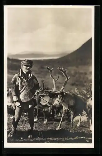 AK Tromsoe, Lappländer mit Rentieren