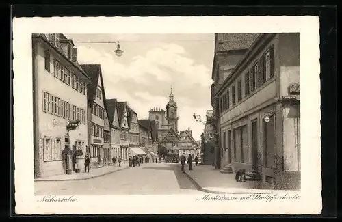 AK Neckarsulm, Marktstrasse mit Stadtpfarrkirche