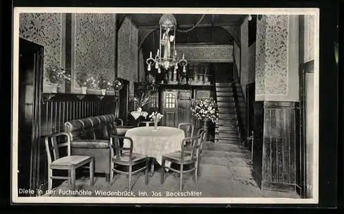 AK Wiedenbrück, Diele im Hotel Fuchshöhle von J. Beckschäfer