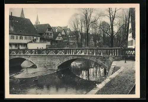 AK Oehringen, Blick auf die Altstadtbrücke