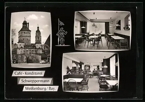 AK Weissenburg /Bay., Cafe-Konditorei Schweppermann, Friedrich-Ebert-Str. 4