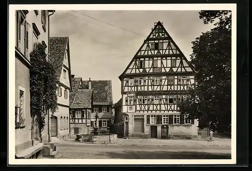 AK Güglingen /Württ., Marktplatz mit Fachwerk