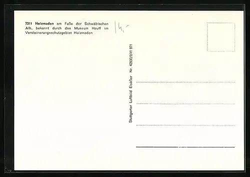 AK Holzmaden /Schwäb. Alb, Ortsansicht aus der Vogelschau