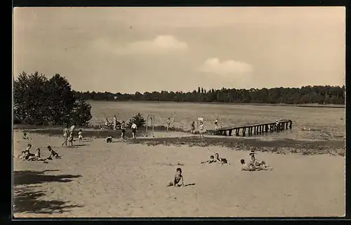 AK Bestensee /Kr. Königs Wusterhausen, Blick auf das Strandbad
