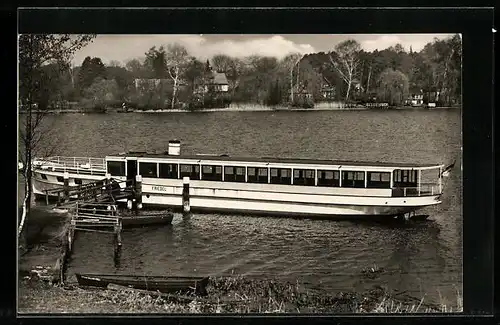 AK Königs Wusterhausen, Motorschiff Friedel, Reederei Fritz Paulick, Senzig