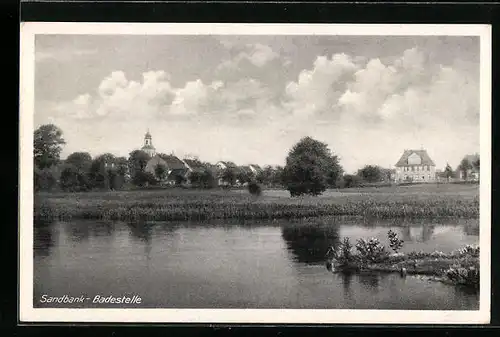 AK Märkisch Buchholz, Blick auf die Sandbank-Badestelle