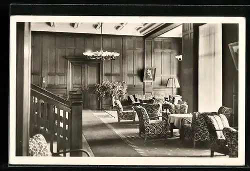 AK Neu Fahrland, Diele d. Sanatorium Heinrich Heine