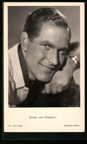 AK Schauspieler Ernst von Klipstein lächelt