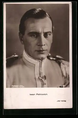 AK Schauspieler Iwan Petrovich mit Militäruniform