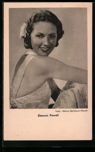 AK Schauspielerin Eleanor Powell mit Sommerkleid